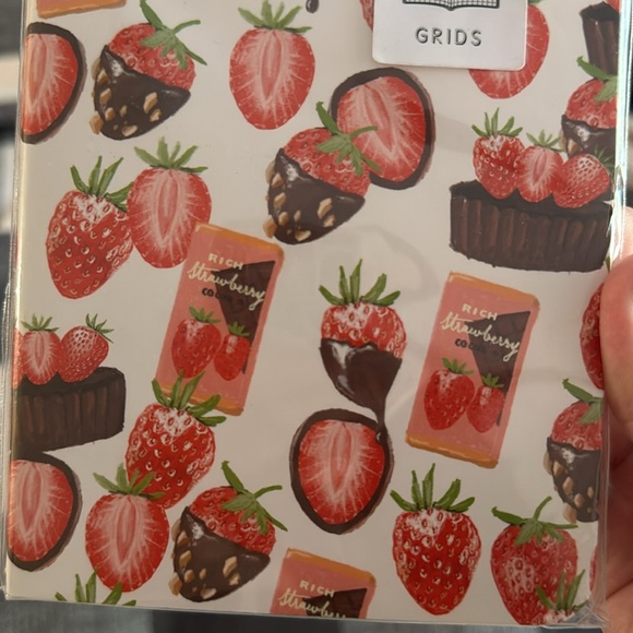 Free with $25+ purchase! NWT Small Strawberry Grid Notebook - Picture 2 of 2